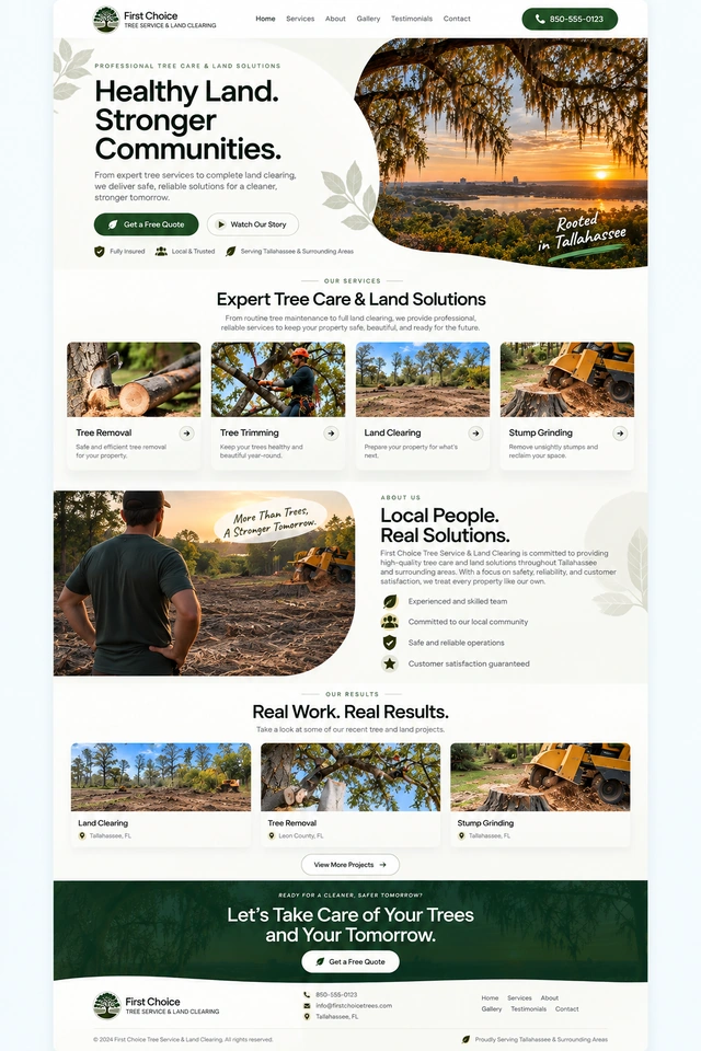 First Choice Tree Service and Land Clearing full template preview